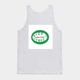 Global Citizen Visa Free on White Background Tank Top